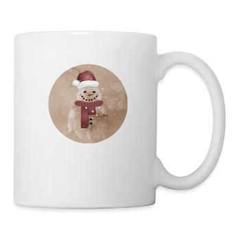 mignon bonhomme de neige avec casquette et nez de navet - Mug blanc - blanc - Droite