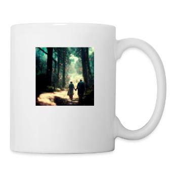 Altes Ehepaar Hand in Hand - Tasse - Weiß - Rechts