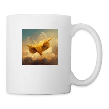 Aufsteigender Goldener Vogel - Tasse - Weiß - Rechts
