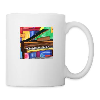 Piano kunterbunt farbenfroh - Tasse - Weiß - Rechts