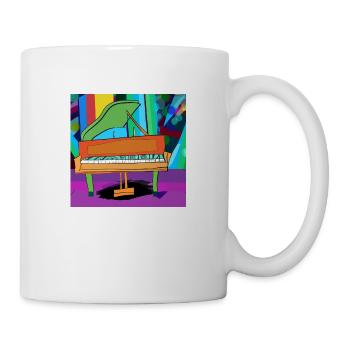 Piano in front of rainbow - Mug - white - Right