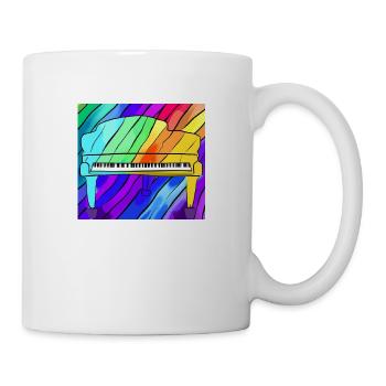 Piano in front of rainbow - Mug - white - Right