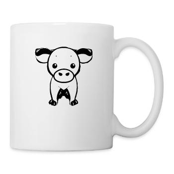Kuh süß Tier Bauernhof Tiere lustig Kühe neu 17 - Tasse - Weiß - Rechts