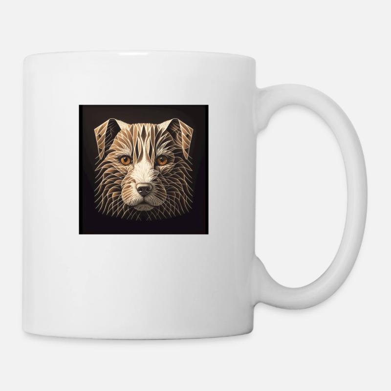 Dog strokes abstractly - Mug - white