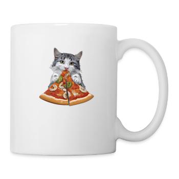 Fluffy Cat Pizza Restauration rapide - Mug blanc - blanc - Droite