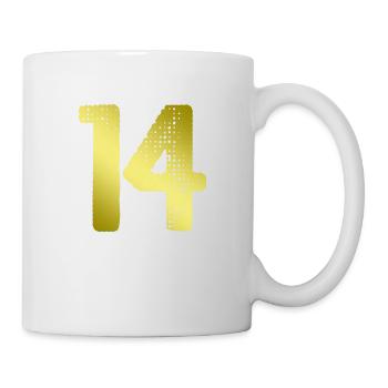 14 Zahl Trikot - Tasse - Weiß - Rechts