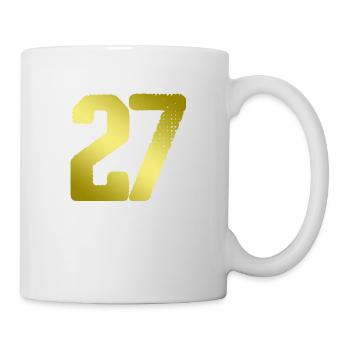 27 Maillot numéro - Mug blanc - blanc - Droite