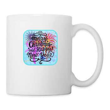 Frohe Weihnachten, Frohes Neues Jahr - Tasse - Weiß - Rechts