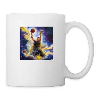Ausdrucksstarke Malerei eines Basketballs - Tasse - Weiß - Rechts