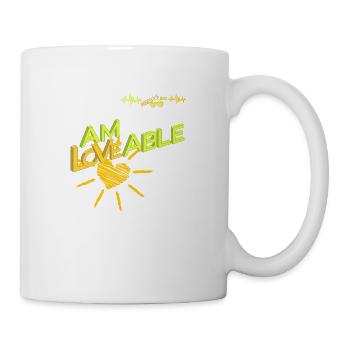 positive Vibes - am loveable - Tasse - Weiß - Rechts