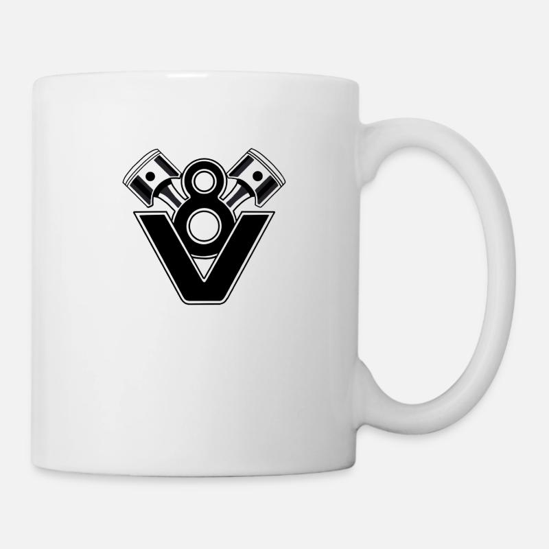 V8 Projekt - Tasse - Weiß