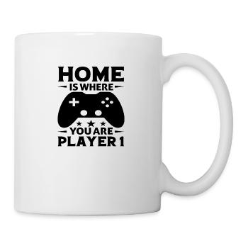 Home is where you are Player 1 - Tasse - Weiß - Rechts