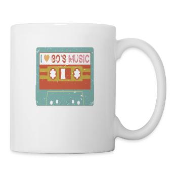 J’aime la musique des années 80 - Mug blanc - blanc - Droite