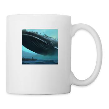 Whale floating in the sky - Mug - white - Right