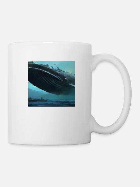 Whale floating in the sky - Mug - white