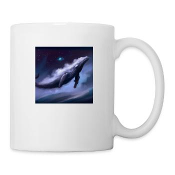 Wal schwebt am Himmel - Tasse - Weiß - Rechts