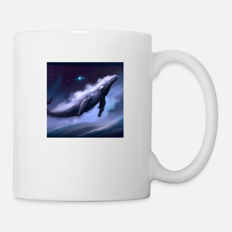Whale floating in the sky - Mug - white
