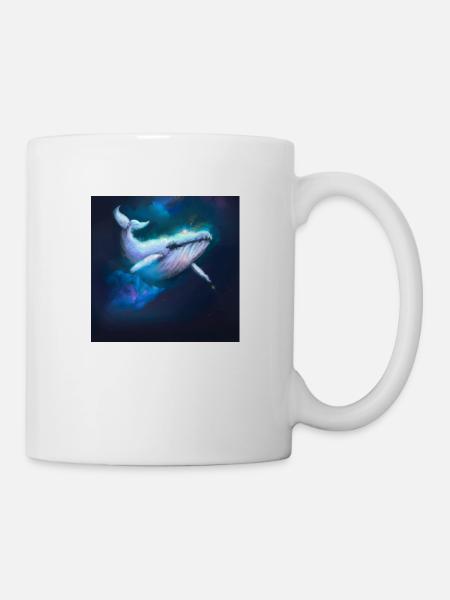 Whale floating in space - Mug - white