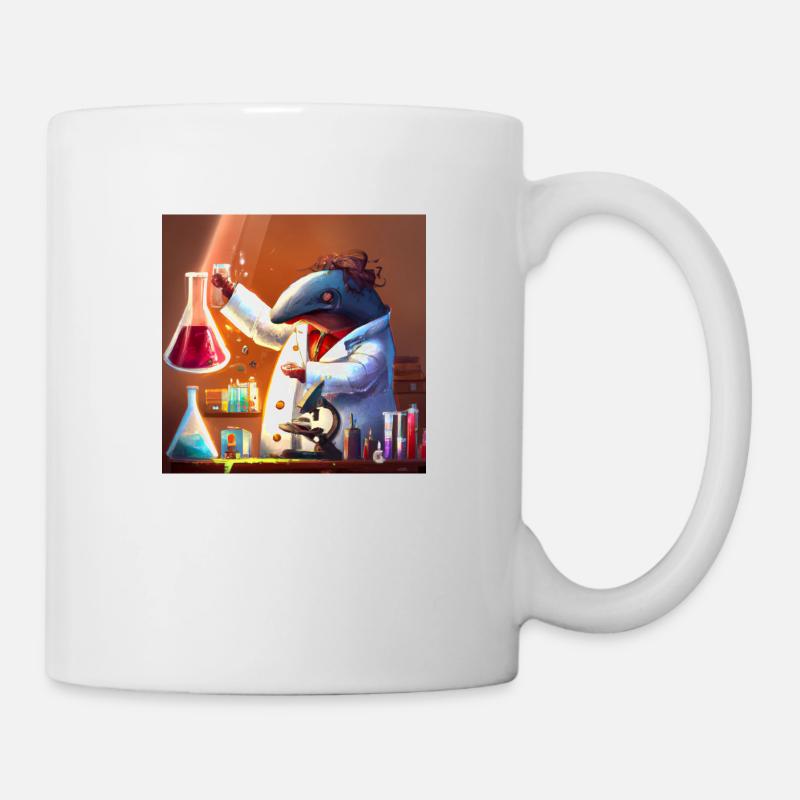 Mad dolphin scientist experimenting - Mug - white