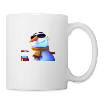 Bonhomme de neige avec lunettes de soleil - Mug blanc - blanc - Droite