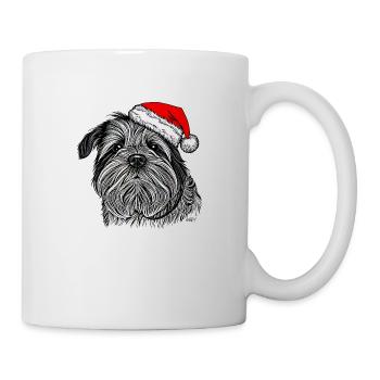 Weihnachten Hund süß lustig Hunde Tier Welpe 3 - Tasse - Weiß - Rechts