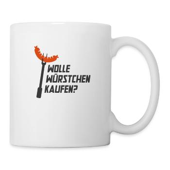Wolle Würstchen kaufen? - Tasse - Weiß - Rechts