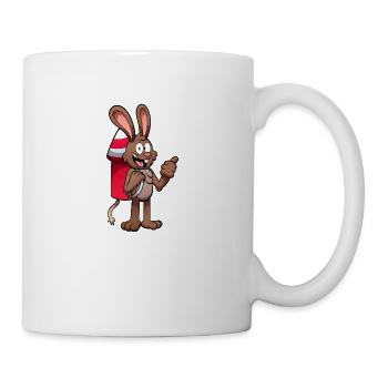 Kaninchen mit Feuerwerk Jetpack - Tasse - Weiß - Rechts