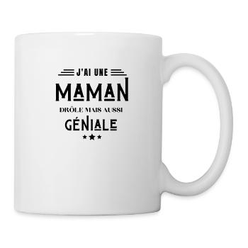 je suis une maman drôle mais aussi géniale - Mug blanc - blanc - Droite