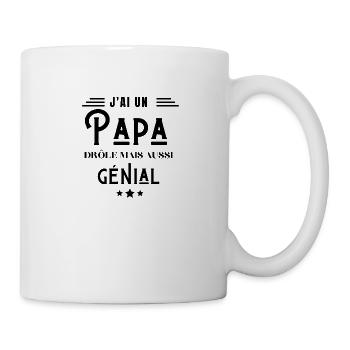 je suis un papa drôle mais aussi génial - Mug blanc - blanc - Droite