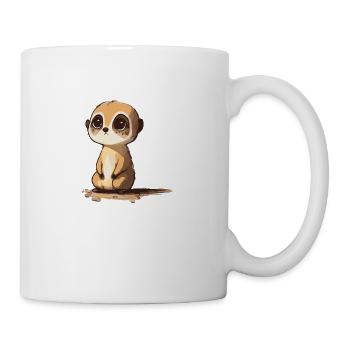 Comic Cute Kawaii Sticker Meerkat Squirrel - Mug - white - Right