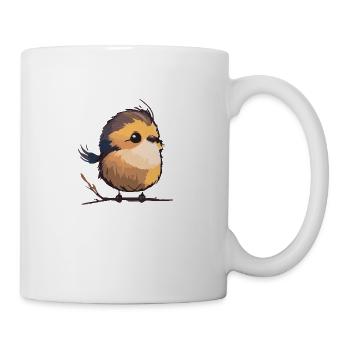 Comic Cute Kawaii Sticker Vogel Singvogel flauschi - Tasse - Weiß - Rechts