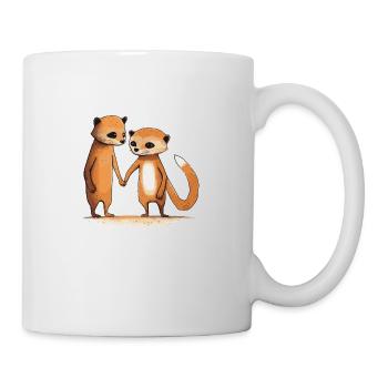 Comic Cute Kawaii Sticker Erdmännchen Fuchs - Tasse - Weiß - Rechts