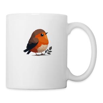Illustration Comic Cute Kawaii Bird Robin - Mug - white - Right