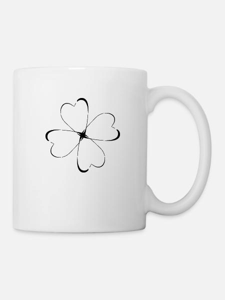 Vierblättriges Kleeblatt - Tasse - Weiß