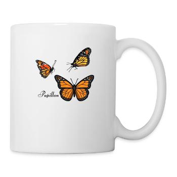 Groupe de papillons - Mug blanc - blanc - Droite