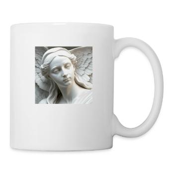 portrait beautiful young angel carved in marble - Mug - white - Right