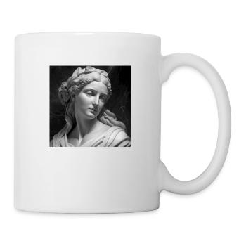 portrait beautiful young woman carved in marble 2 - Mug - white - Right