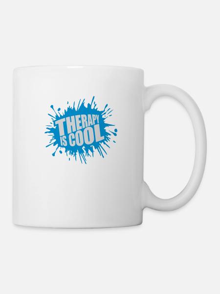 therapy is cool Zitat - Tasse - Weiß