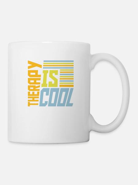 therapy is cool Zitat - Tasse - Weiß