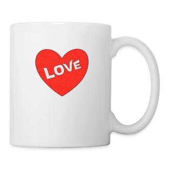Love Heart - Tasse - Weiß - Rechts