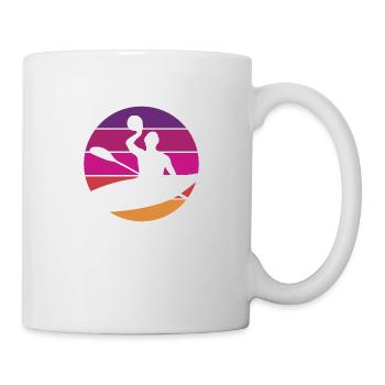 Kanupolo - Canoë Polo - Rétro - Vintage - Coucher de soleil - Mug blanc - blanc - Droite