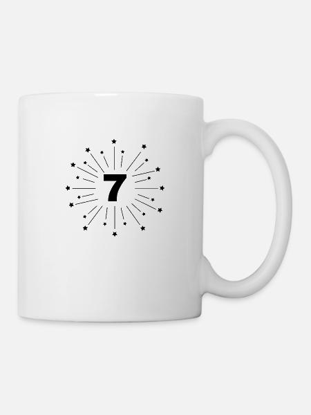 7. Sternjubiläum - Geschenk 7 Jahre - Tasse - Weiß