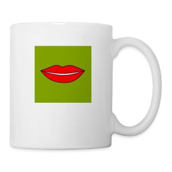 Pop-Art Lippen Lippenstift Poster bunt Geschenk - Tasse - Weiß - Rechts