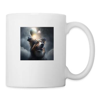 CptnBruno chien avec décoration de réveillon du nouvel an - Mug blanc - blanc - Droite