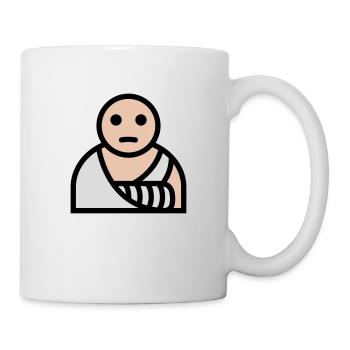 Arm gebrochen Gips Verband - Tasse - Weiß - Rechts