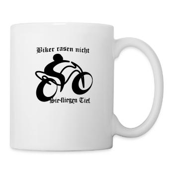 Biker rasen nicht Sie fliegen tief - Tasse - Weiß - Rechts