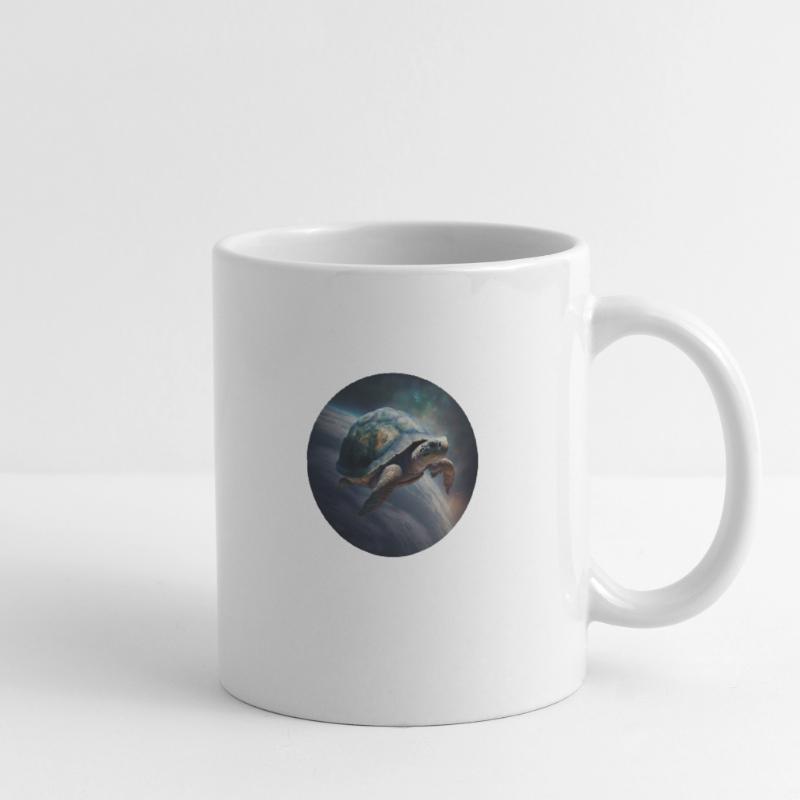 Mutter Erde schwebt langsam durch das Universum Tasse