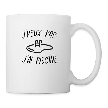 j'peux pas j'ai piscine - Mug blanc - blanc - Droite