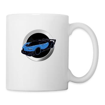 Buga voiture de sport cercle en métal - Mug blanc - blanc - Droite