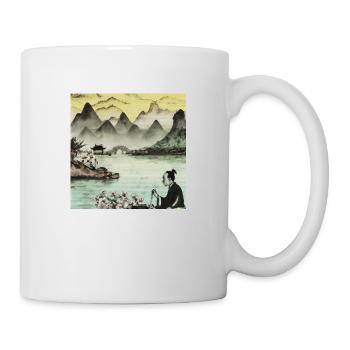 einzigartige asiatische Landschaft im Vintage Look - Tasse - Weiß - Rechts